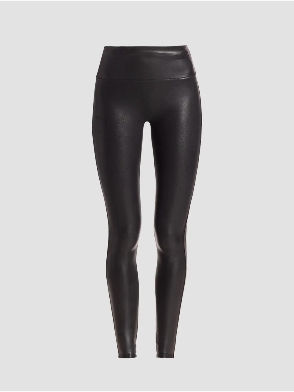 SPANX High-Waist Faux Leather Leggings - Black